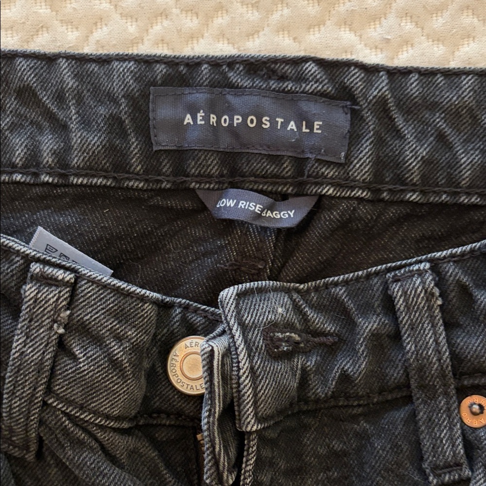 Aeropostale Woman’s black Relaxed Jeans Low Rise Baggy 0 Regular